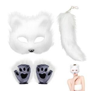 5495 Therian Mask And Tail Set, Furry Animal Mask Tail Paw
